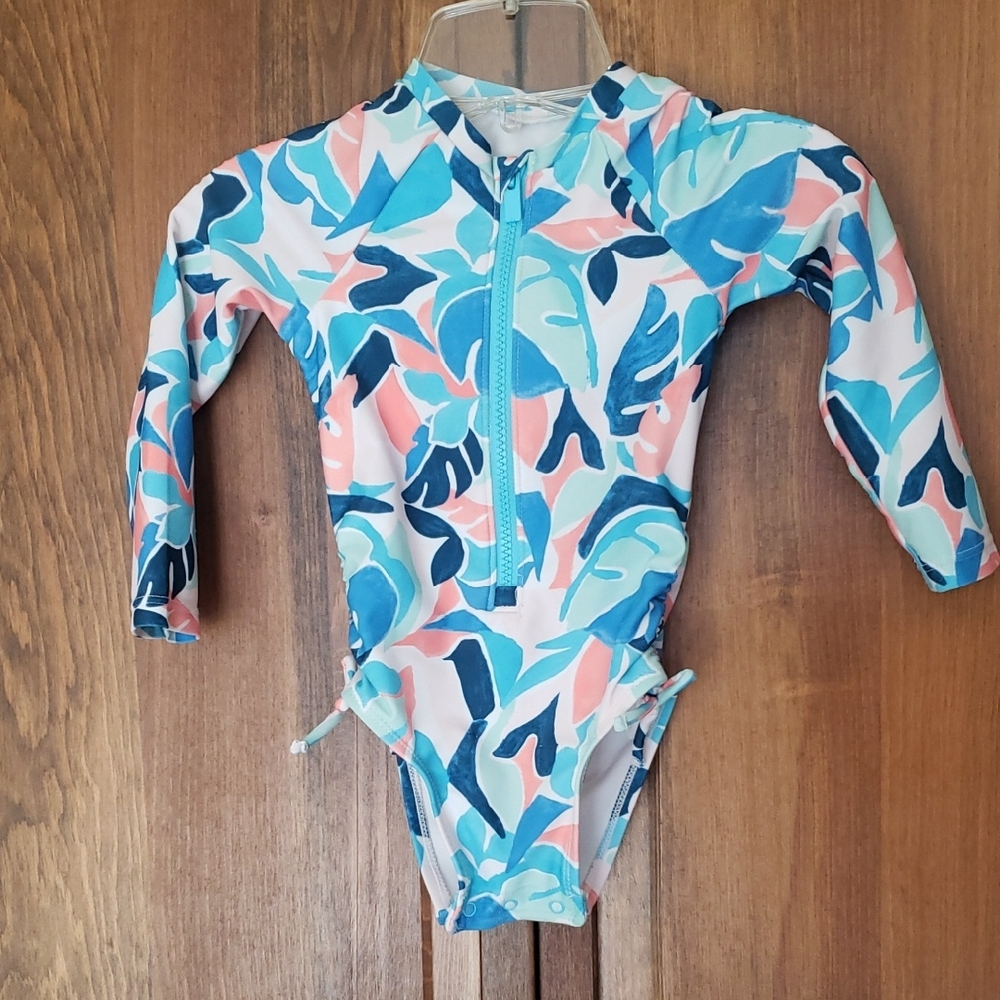 Girls Swim Long Sleeve Swimsuit Rashguard Sz 18-24M